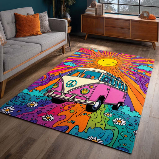 Pink Van Sunshine Area Rug NCU0XD853