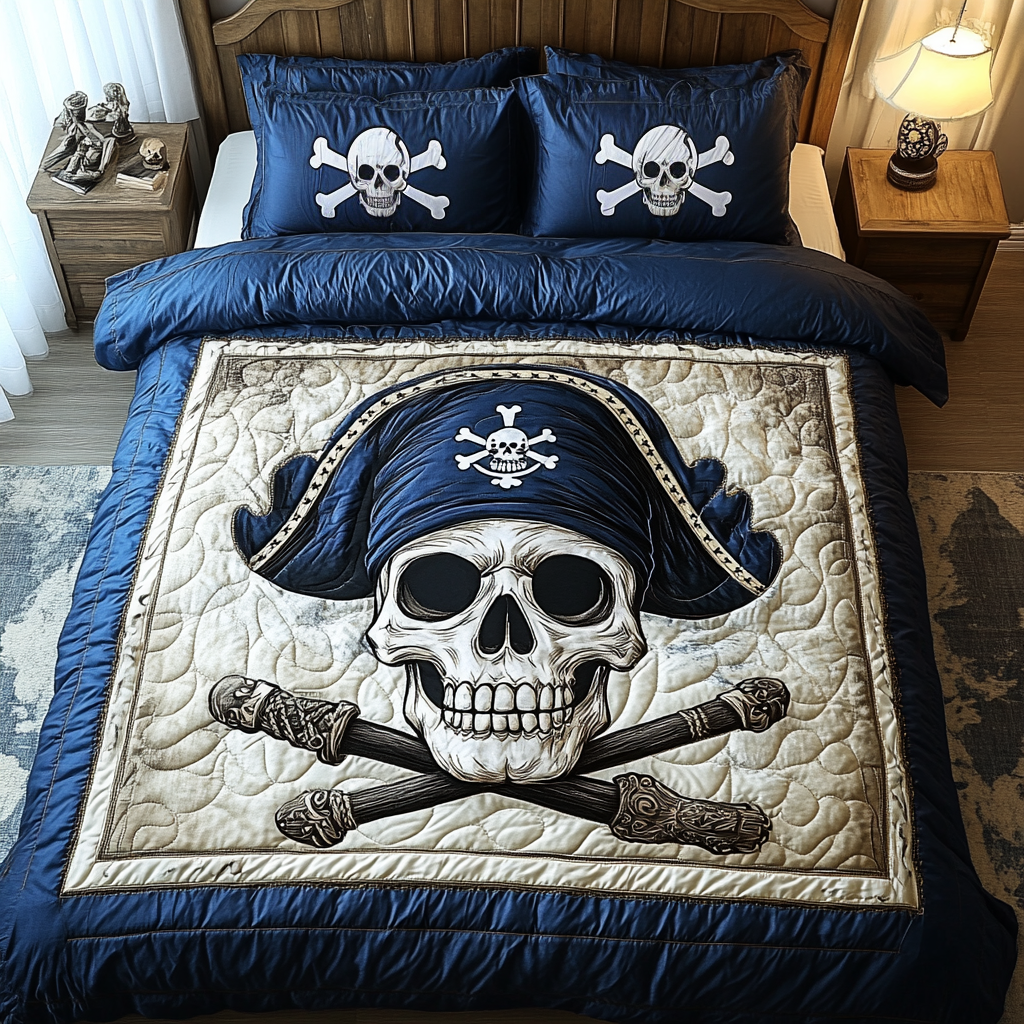 Pirate Fortune 3-Piece Quilted Bedding Set NCU0DK6236