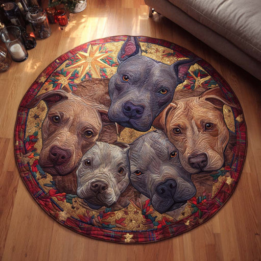Pitbull Holiday Pack Quilted Round Mat NCU0XD684