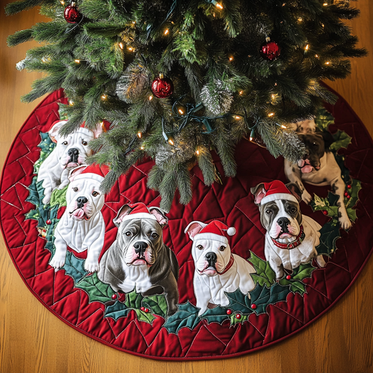 Pitbull Noel Christmas Quilted Tree Skirt NCU0DK1878