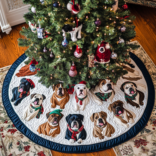 Pitbull Noel Night Christmas Quilted Tree Skirt NCU0DK1876