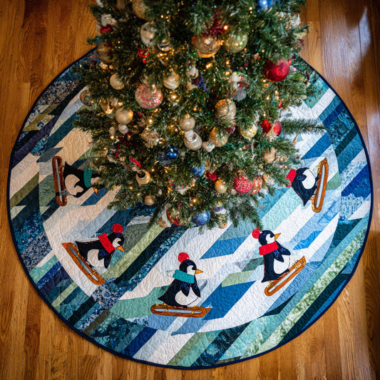 Plaid Penguin Quilted Christmas Tree Skirt NCU0HH1249