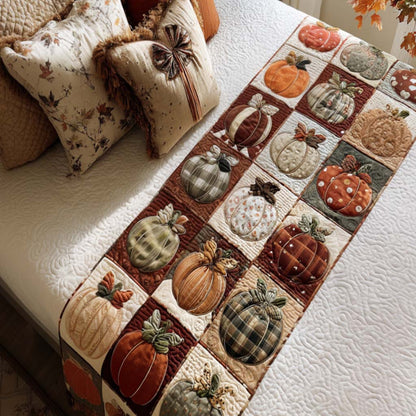 Plaid Pumpkin Patch Quilted Bed Runner NCU0NT8573