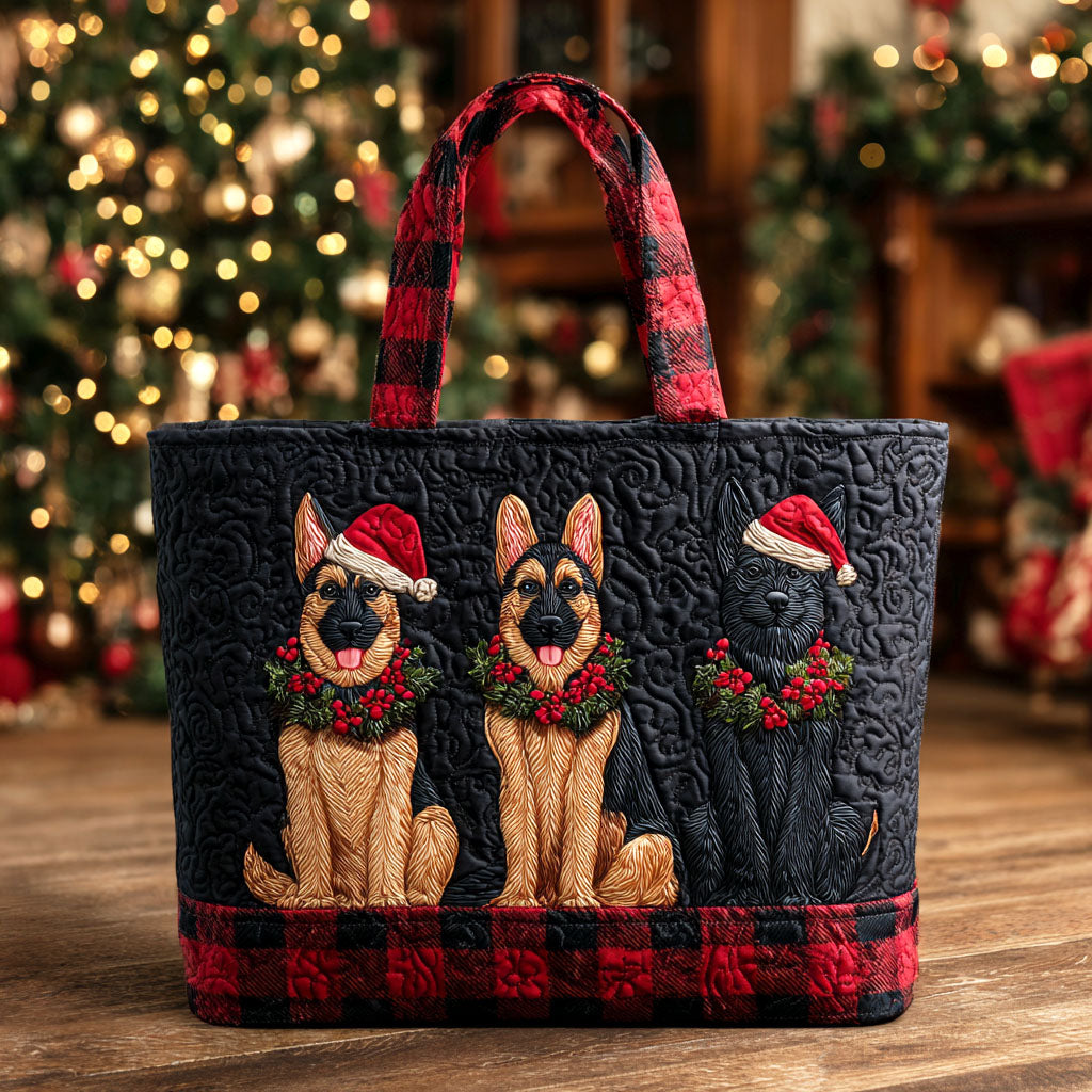 Plaid Shepherd Pair Quilted Tote Bag NCU0TV1321