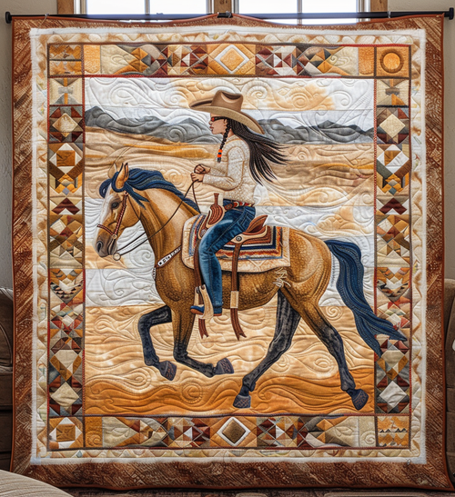 Plains Spirit Gallop Quilted Blanket NCU0DV1570