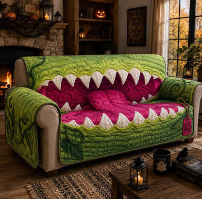 Plant Chomper Quilted Sofa Cover NCU0DV9828