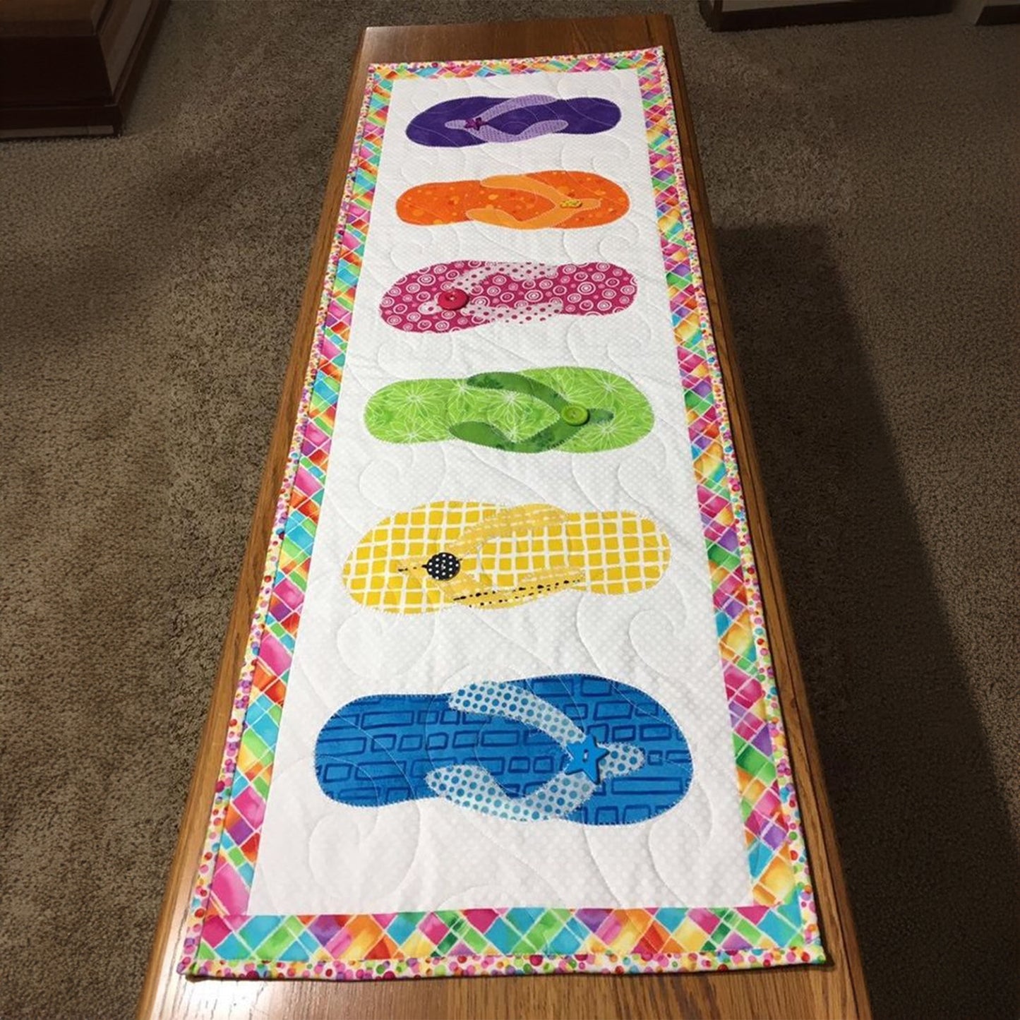 Playful Flip-flops Quilted Table Runner NCU0LL014