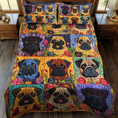 Pug 3-Piece Quilted Bedding Set NCU0VT22