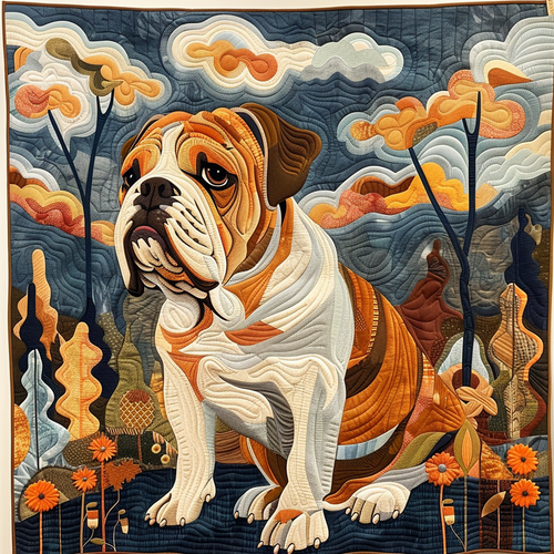 Playful Bulldog Pals Quilted Blanket NCU0DV1469