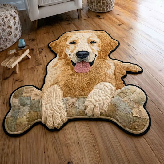 Playful Golden Bone Custom Shape Area Rug NCU0NT12619