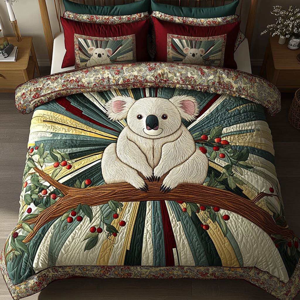 Playful Koala 3-Piece Quilted Bedding Set NCU0DK3714