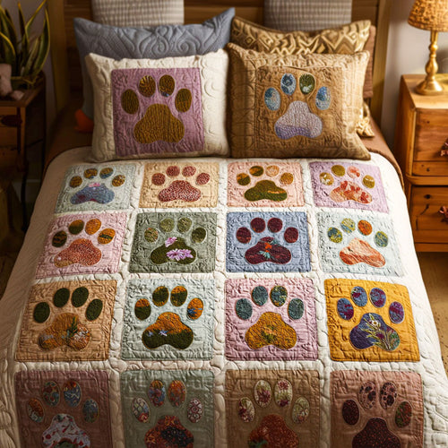 Playful Paws 3-Piece Quilted Bedding Set NCU0NT11867