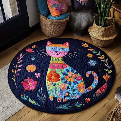 Playful Paws Paradise Quilted Round Mat NCU0PD910