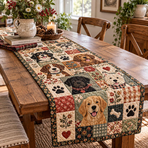 Playful Pup Crew Quilted Table Runner NCU0DV10461