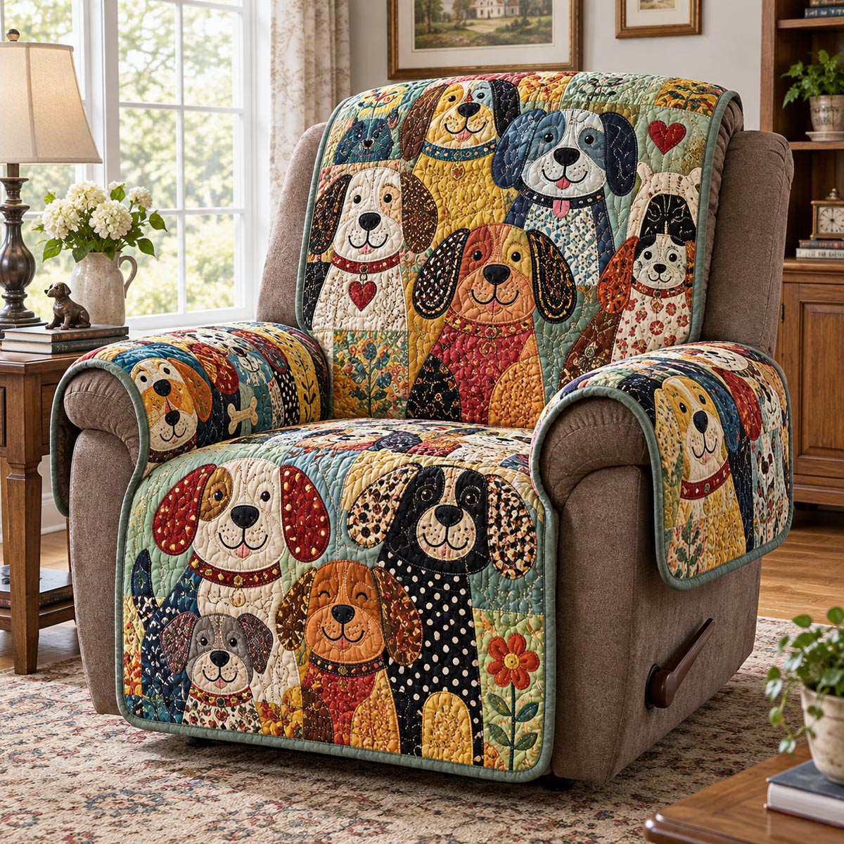 Playful Pup Friends Quilted Sofa Cover NCU0DV10234