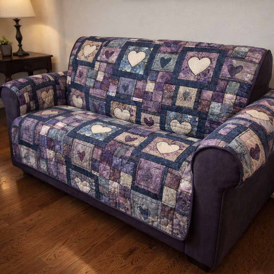 Plum Garden Quilted Sofa Cover NCU0XD2539