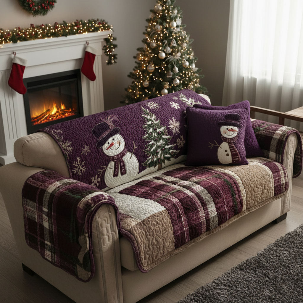 Plum Joy Festive Nights Quilted Sofa Cover NCU0PT10365