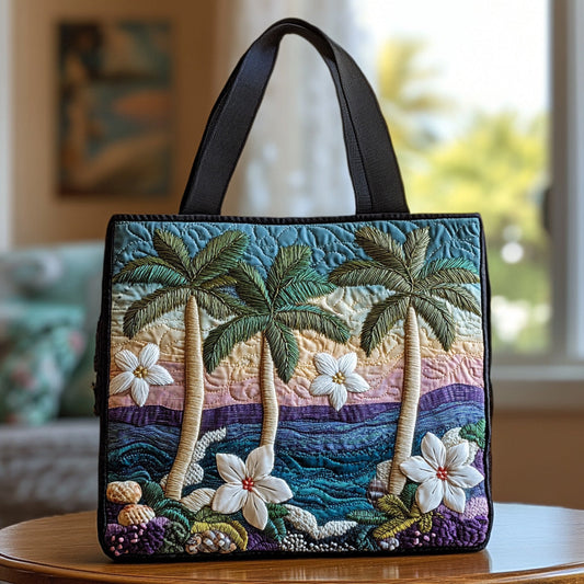 Plumeria Charm Quilted Tote Bag NCU0DV6923