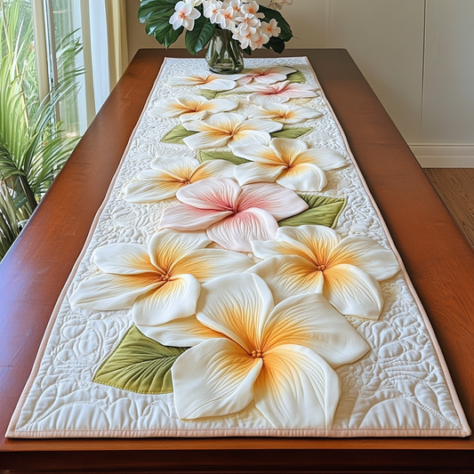Plumeria Dream Quilted Table Runner NCU0VL1904