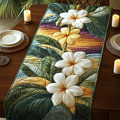 Plumeria Dreams Quilted Table Runner NCU0DV4825