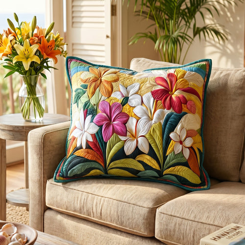 Plumeria Garden Quilted Pillow Case NCU0PT6582