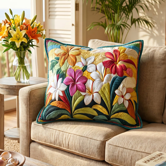 Plumeria Garden Quilted Pillow Case NCU0PT6582