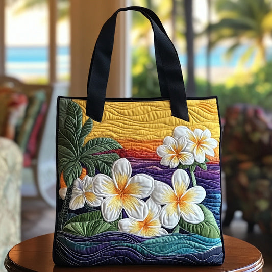 Plumeria Garden Quilted Tote Bag NCU0DV6924