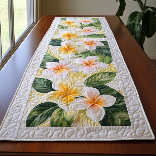 Plumeria Paradise Quilted Table Runner NCU0DK5979