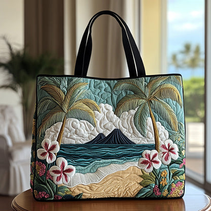 Plumeria Petals Quilted Tote Bag NCU0DV6920