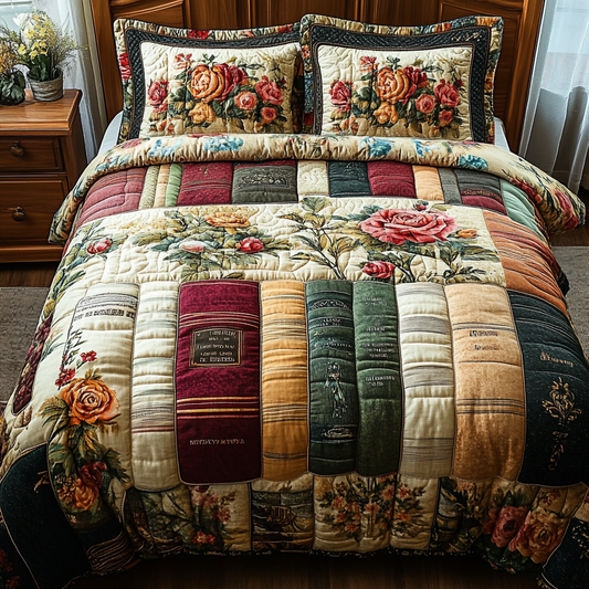 Poetic Petals 3-Piece Quilted Bedding Set NCU0DV4188