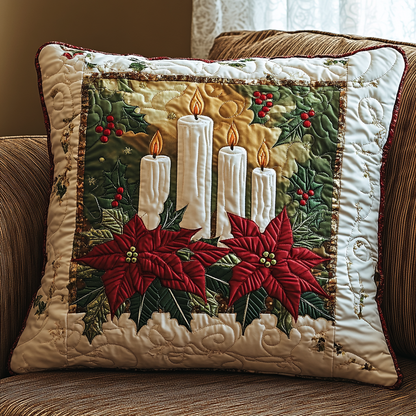 Poinsettia Glow Quilted Pillow Case NCU0VH607