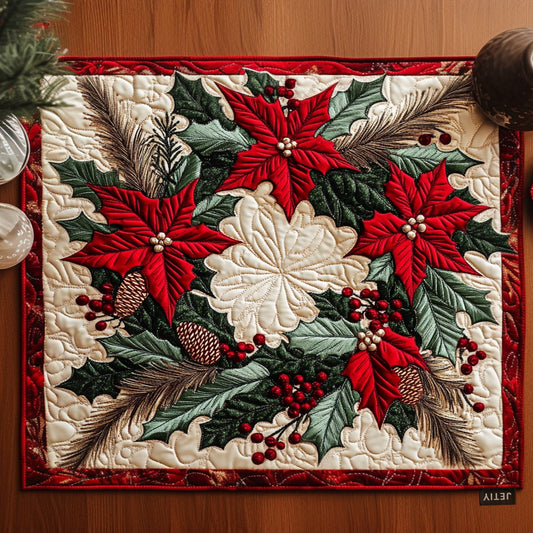 Poinsettia Glow Quilted Placemat NCU0PT2212