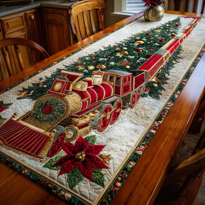 Poinsettia Journey Quilted Table Runner NCU0TV749