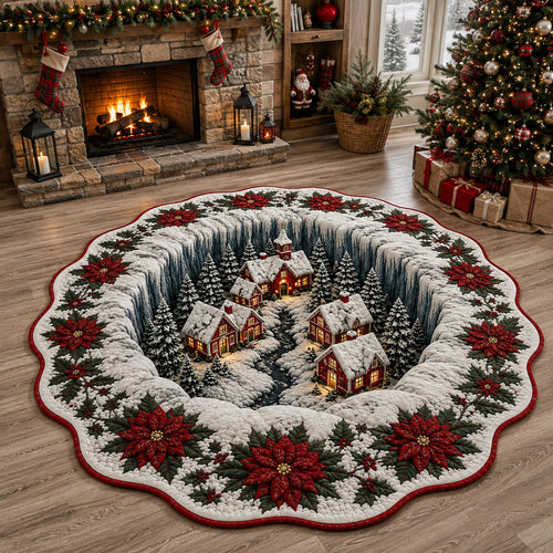 Poinsettia Valley Village Custom Shape Area Rug NCU0HH2155