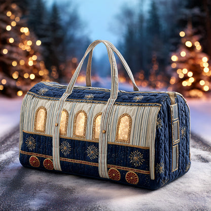 Polar Christmas Train Quilted Duffle Bag NCU0HH617