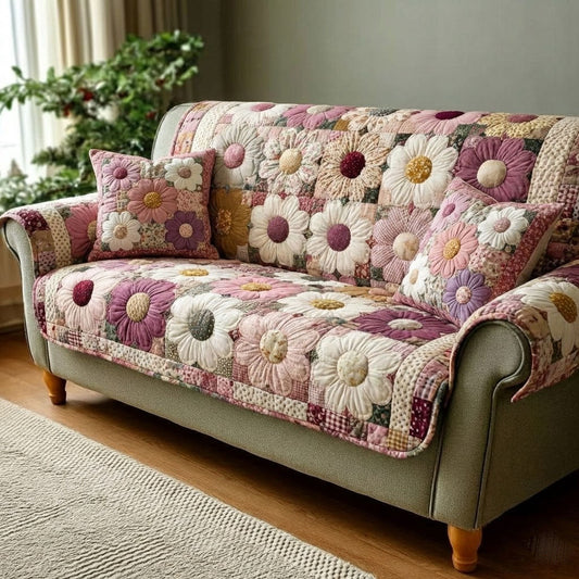 Polka Bloom Quilted Sofa Cover NCU0DK12022