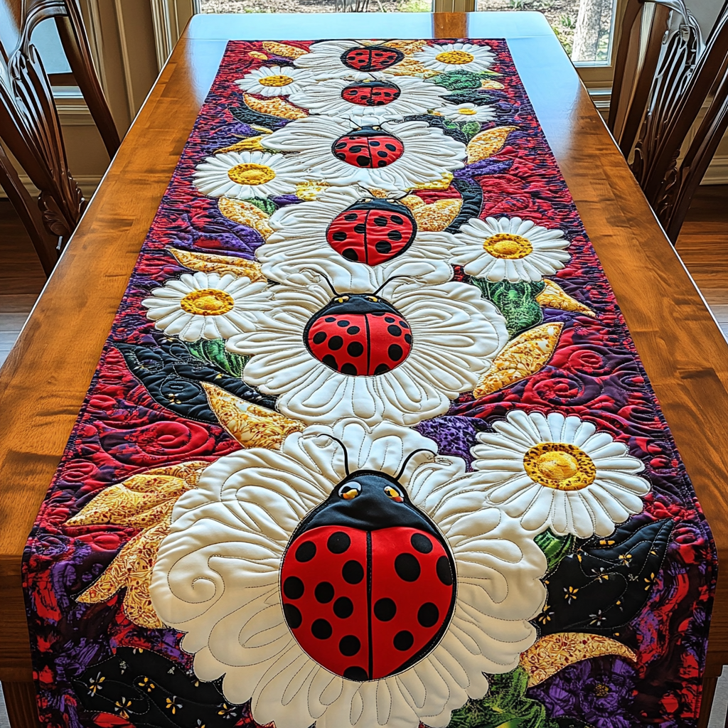 Polka Dot Charm Quilted Table Runner NCU0DK5947
