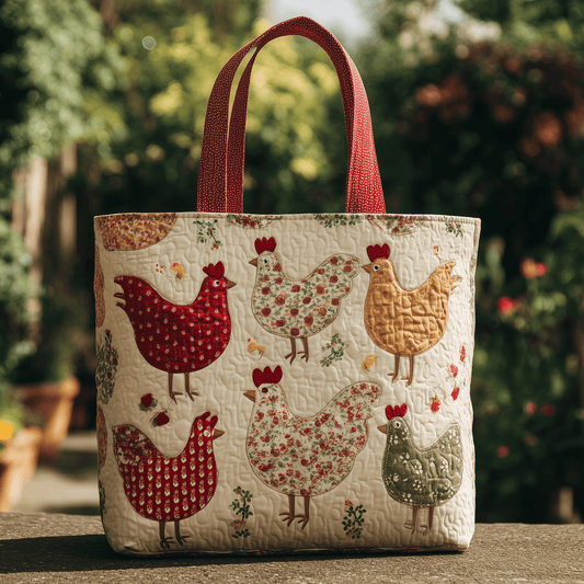 Polka Dot Chick Quilted Tote Bag NCU0TH2849