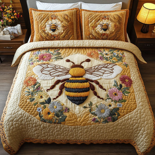 Pollen Dancer 3-Piece Quilted Bedding Set NCU0NT2832