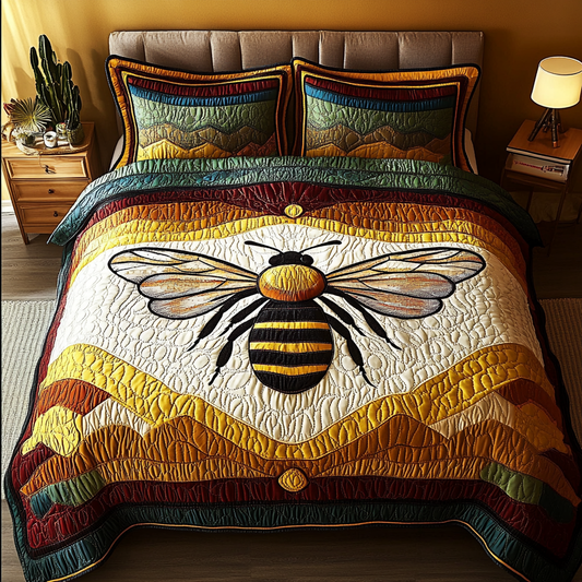 Pollinator Charm 3-Piece Quilted Bedding Set NCU0DK5603