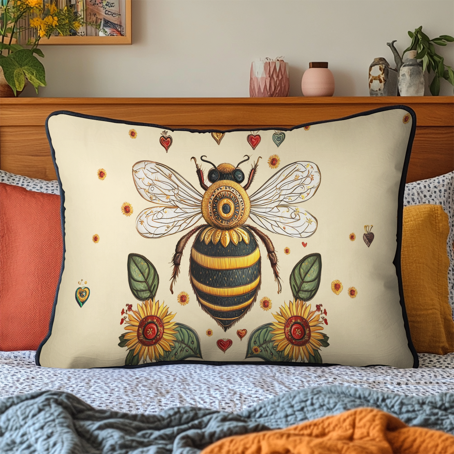 Pollinator Paradise Quilted Bedding Pillow Case NCU0DK3013
