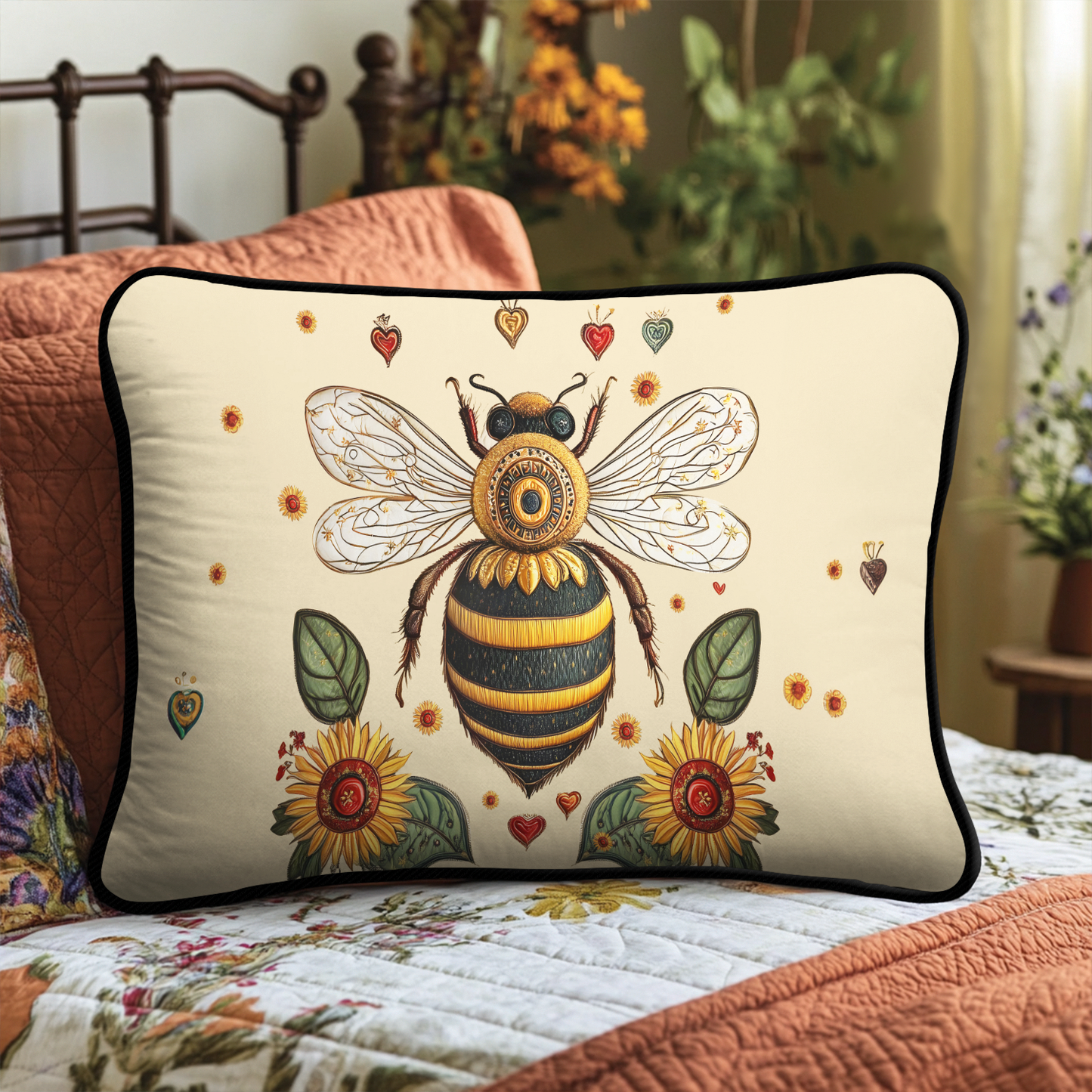 Pollinator Paradise Quilted Bedding Pillow Case NCU0DK3013