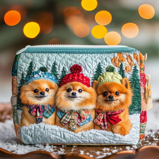 Pom Forest Friends Quilted Zipper Pouch NCU0NT9877