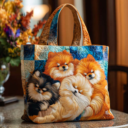 Pom Cozy Pile Quilted Tote Bag NCU0NT9875
