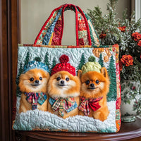 Pom Forest Friends Quilted Tote Bag NCU0NT9877