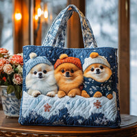Pom Hat Trio Quilted Tote Bag NCU0NT9879