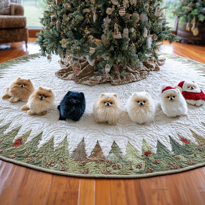 Pom Wonderland Christmas Quilted Tree Skirt NCU0DV8187