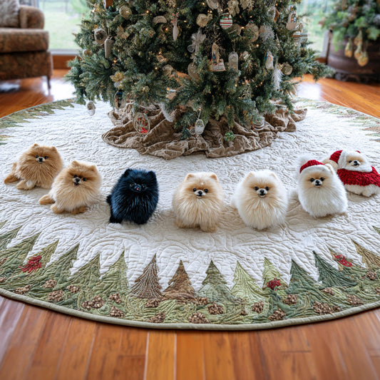 Pom Wonderland Christmas Quilted Tree Skirt NCU0DV8187