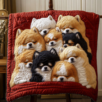 Pomeranian Joy Quilted Blanket NCU0PT1916