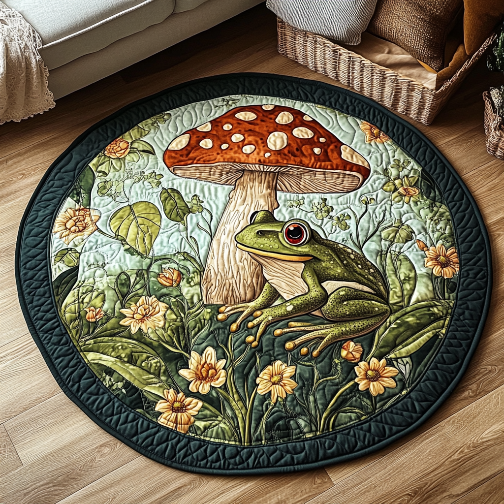 Pond Bloom Quilted Round Mat NCU0VH5257